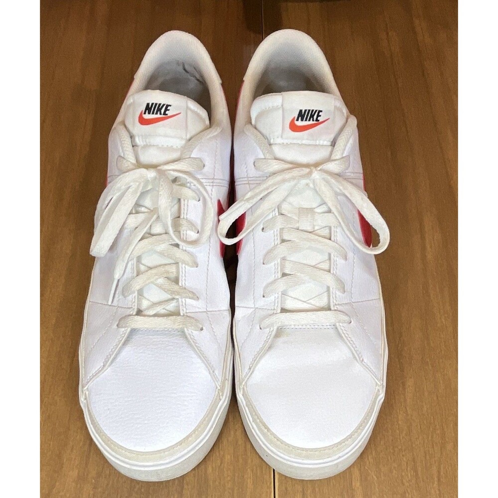 Nike Court Legacy White University Red CU4150-105 Leather Low Top Lace Up Men
